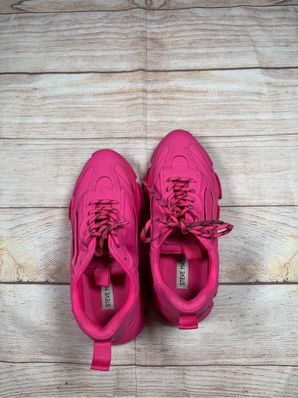 Steve Madden Possession Chunky Dad Sneaker - Bright Pink, Neon, Rave
